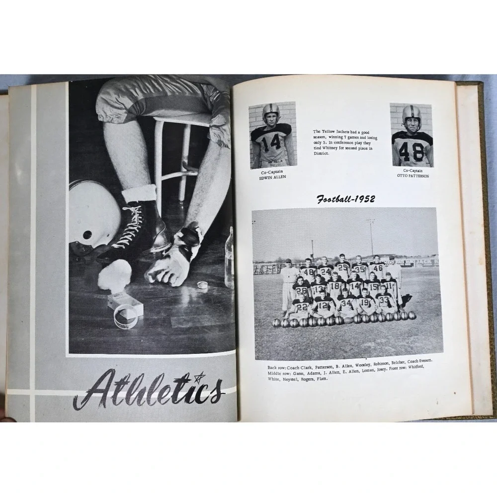 1953 Meridian Texas Yellow Jacket School Yearbook Annual Vintage